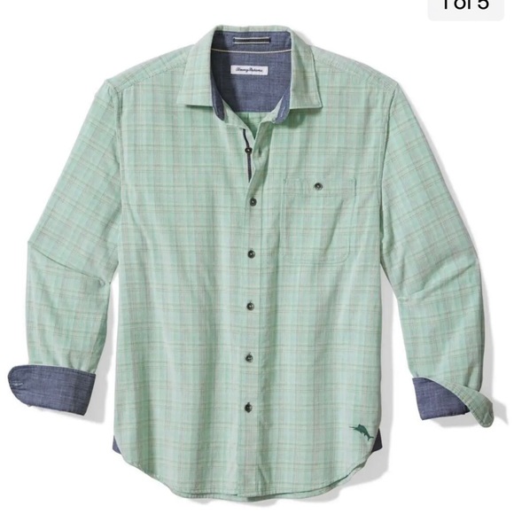 Tommy Bahama Other - NEW Tommy Bahama Coastline Cord 4XL Big Man's Minty Plaid Turn Cuff Disc Ship